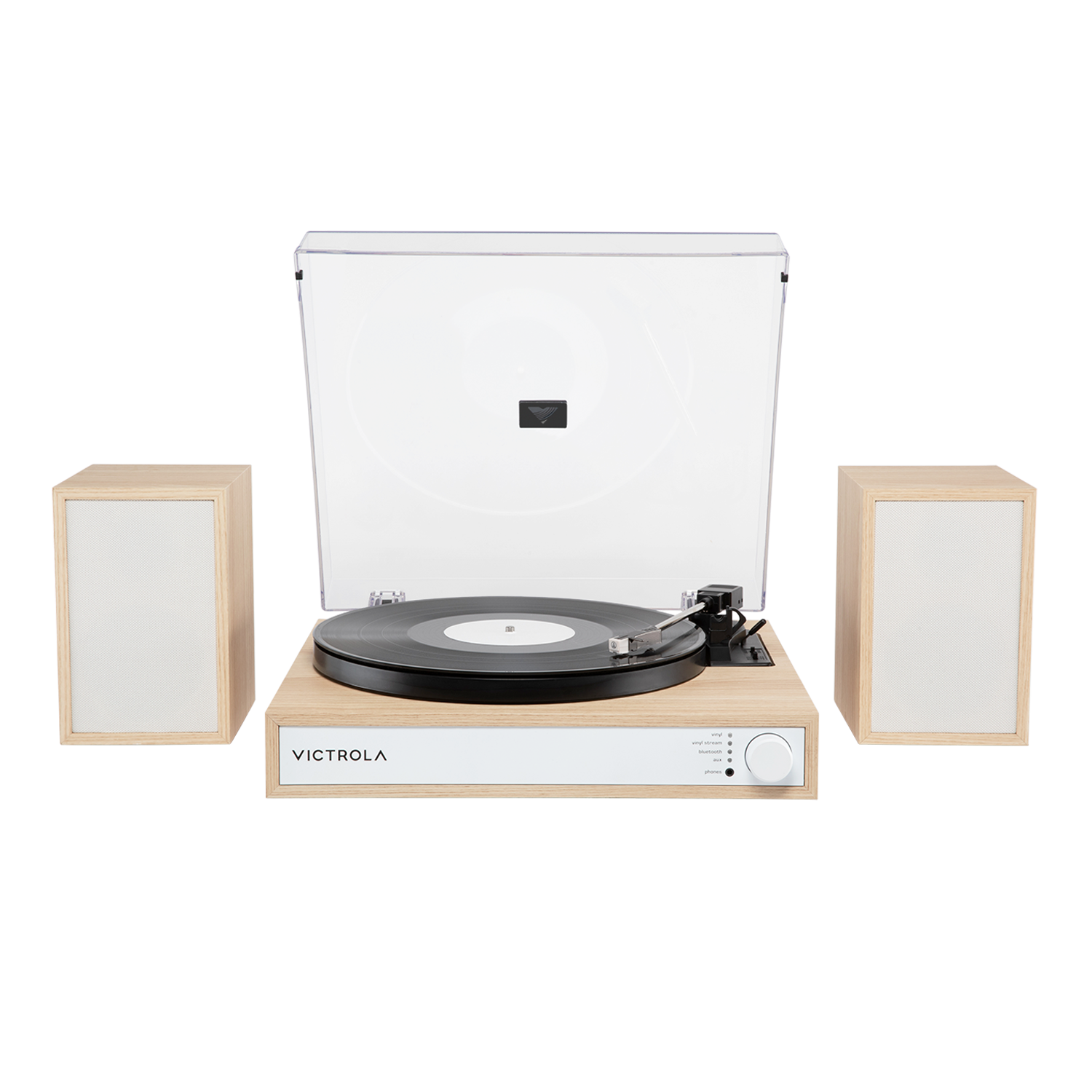 Victrola - Harmony Bluetooth Turntable System with Speakers - Natural - Front_Zoom