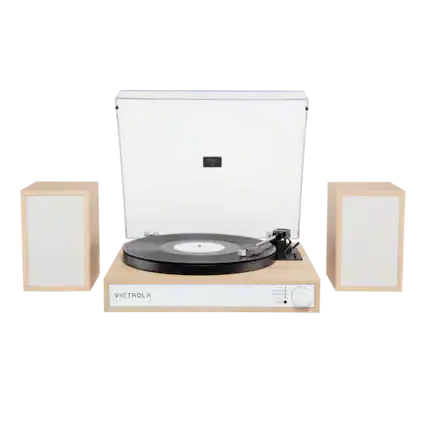 Front. Victrola - Victrola Harmony Bluetooth Turntable System with Speakers - Natural.