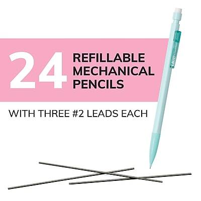 24 Refillable Mechanical Pencils with Three #2 Leads Each