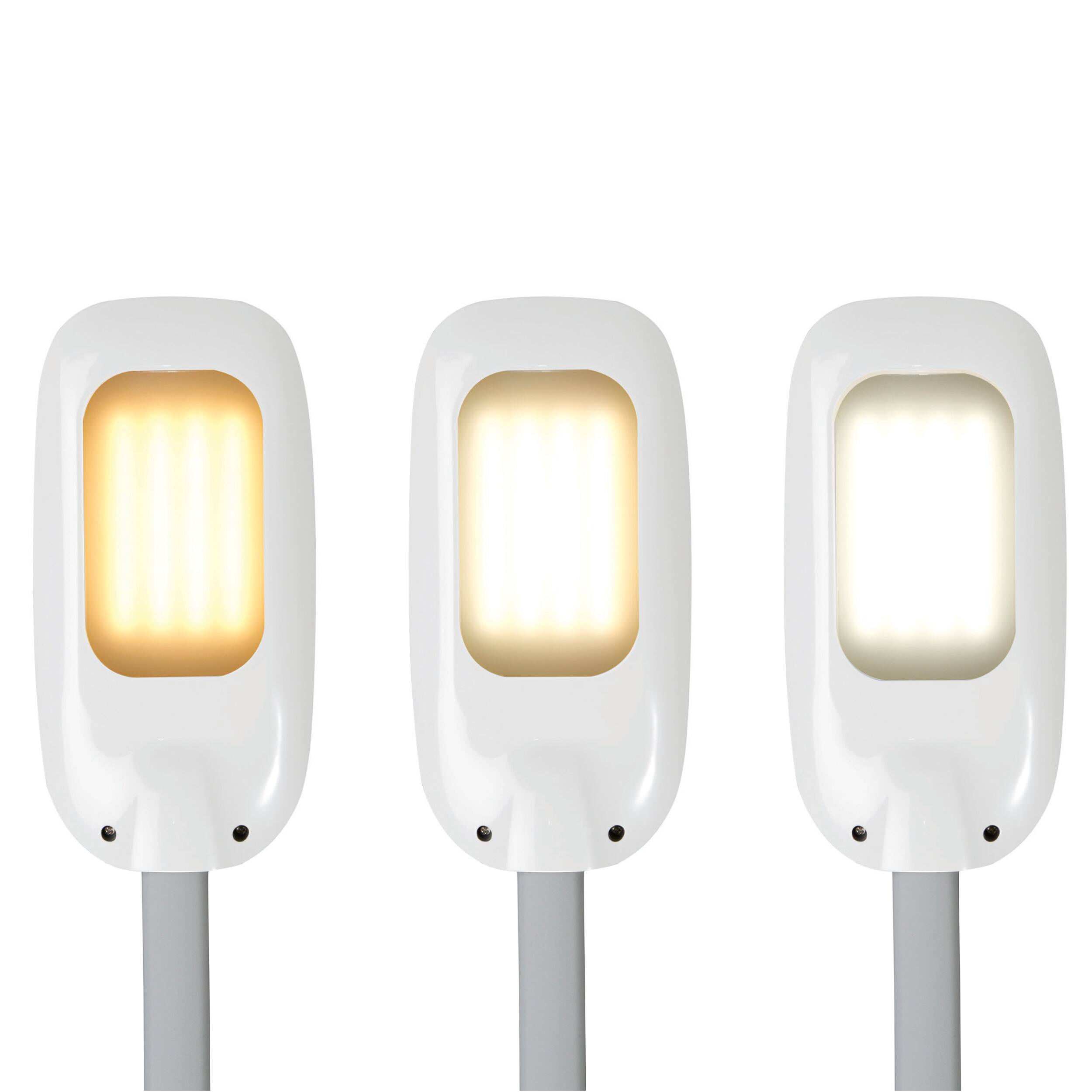 Alt View 3. OttLite - LED Floor Lamp with USB and Tablet Stand - White.
