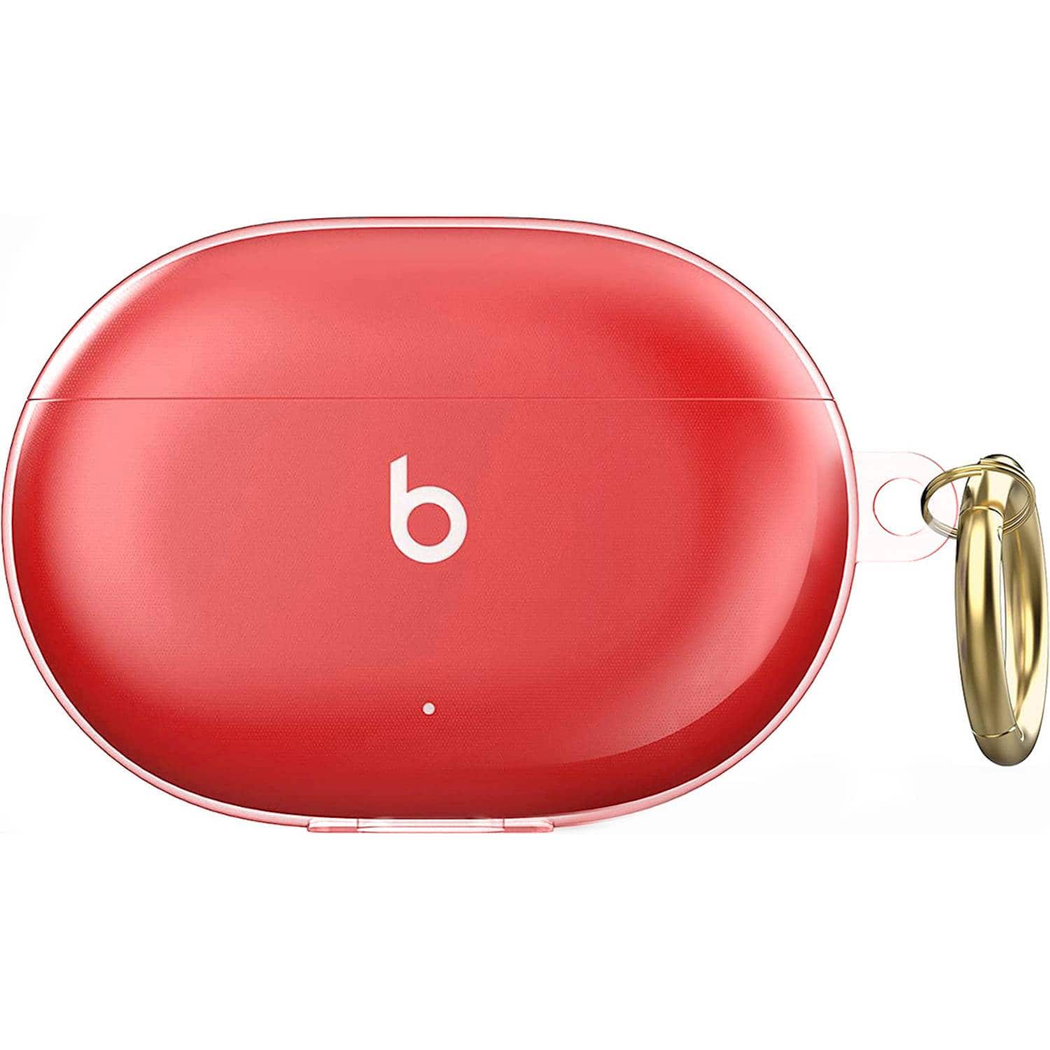 Front. SaharaCase - Hybrid Flex Case for Beats by Dr. Dre - Beats Studio Buds and Buds+ - Transparent Pink.