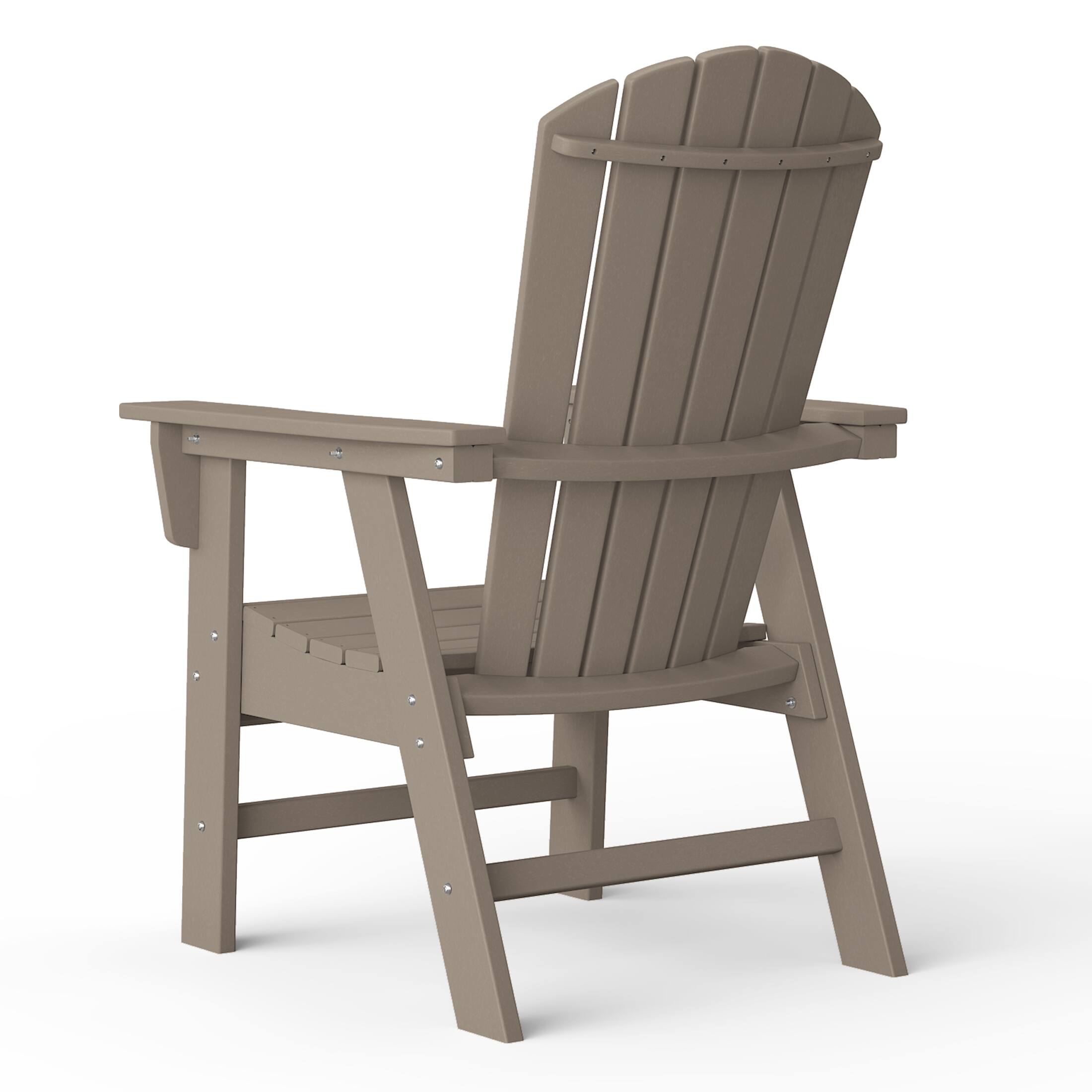 Alt View 2. WestinTrends - WestinTrends Dylan Outdoor Patio Shell-back Adirondack Dining Chair Weather Resistant - Weathered Wood.