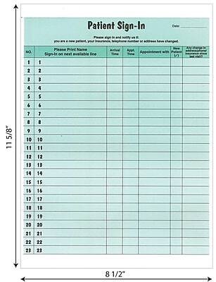 Patient Sign-In  
Date: _______

Please sign in and notify us if:  
- you are a new patient, your insurance, telephone number or address have changed.  
- Any change to your insurance since last visit?

Please Print Name  
Sign-in on next available line

| NO. | Please Print Name | Arrival Time | Apt. Time | Appointment with | New address, telephone number or insurance since last visit? |
|-----|------------------|--------------|-----------|-----------------|--------------------------------------------------------|
| 1   | 1                |              |           |                 |                                                        |
| 2   | 2                |              |           |                 |                                                        |
| 3   | 3                |              |           |                 |                                                        |
| 4   | 4                |              |           |                 |                                                        |
| 5   | 5                |              |           |                 |                                                        |
| 6   | 6                |              |           |                 |                                                        |
| 7   | 7                |              |           |                 |                                                        |
| 8   | 8                |              |           |                 |                                                        |
| 9   | 9                |              |           |                 |                                                        |
|
