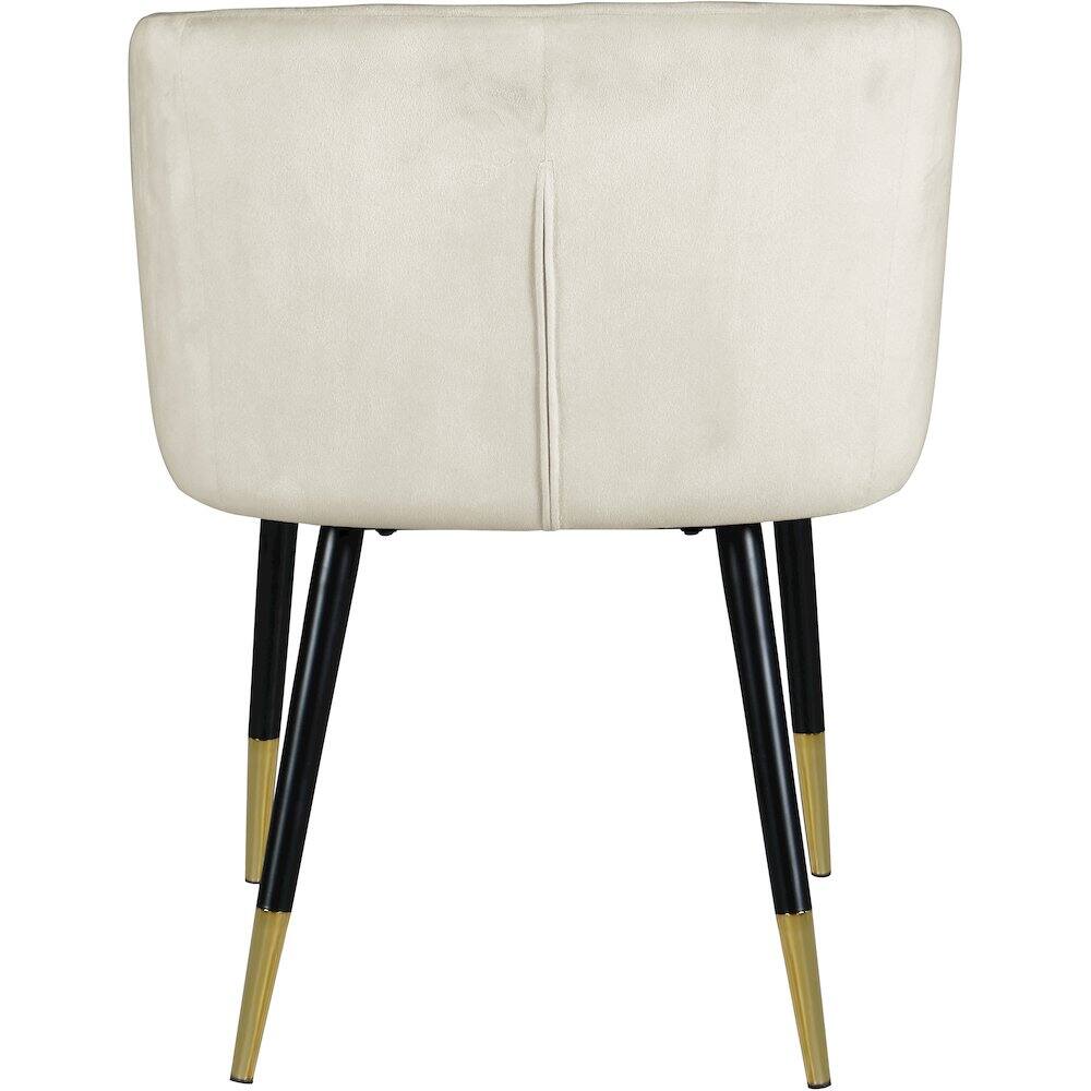 Alt View 1. Meridian Furniture - Louise Cream Velvet Dining Chair - Beige.