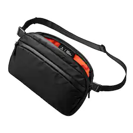 ALPAKA - Flight Sling 2L Travel Sling Bag, Lightweight Packable Crossbody Pouch, Fits iPad Mini/Switch, Passport Pocket - Black Ultradyne 100D