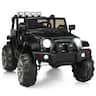 Gymax - Electric 12V Kids Ride-on Car Truck Parent Control with 2.4 GHZ Remote Control - Black