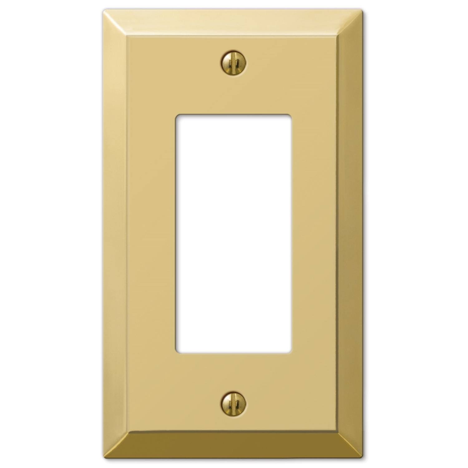 Angle. AMERELLE - Amerelle Century Polished Brass 1 gang Stamped Steel Decorator Wall Plate 1 pk - Brass.