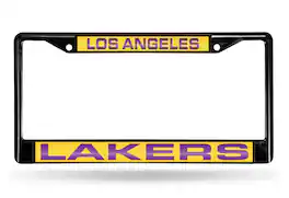 Rico Industries - Los Angeles Lakers Black Metal License Plate Frame Holder - Multi