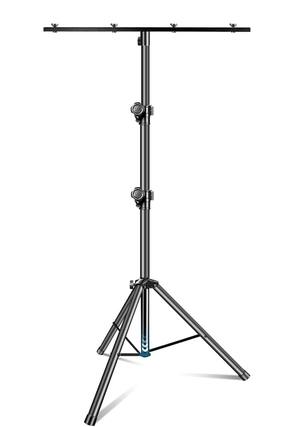 Front. FINEAK - 49-114in Adjustable T-Bar DJ Light Tripod Stand - Heavy Duty Portable for Stage Bar Par Light - Black.