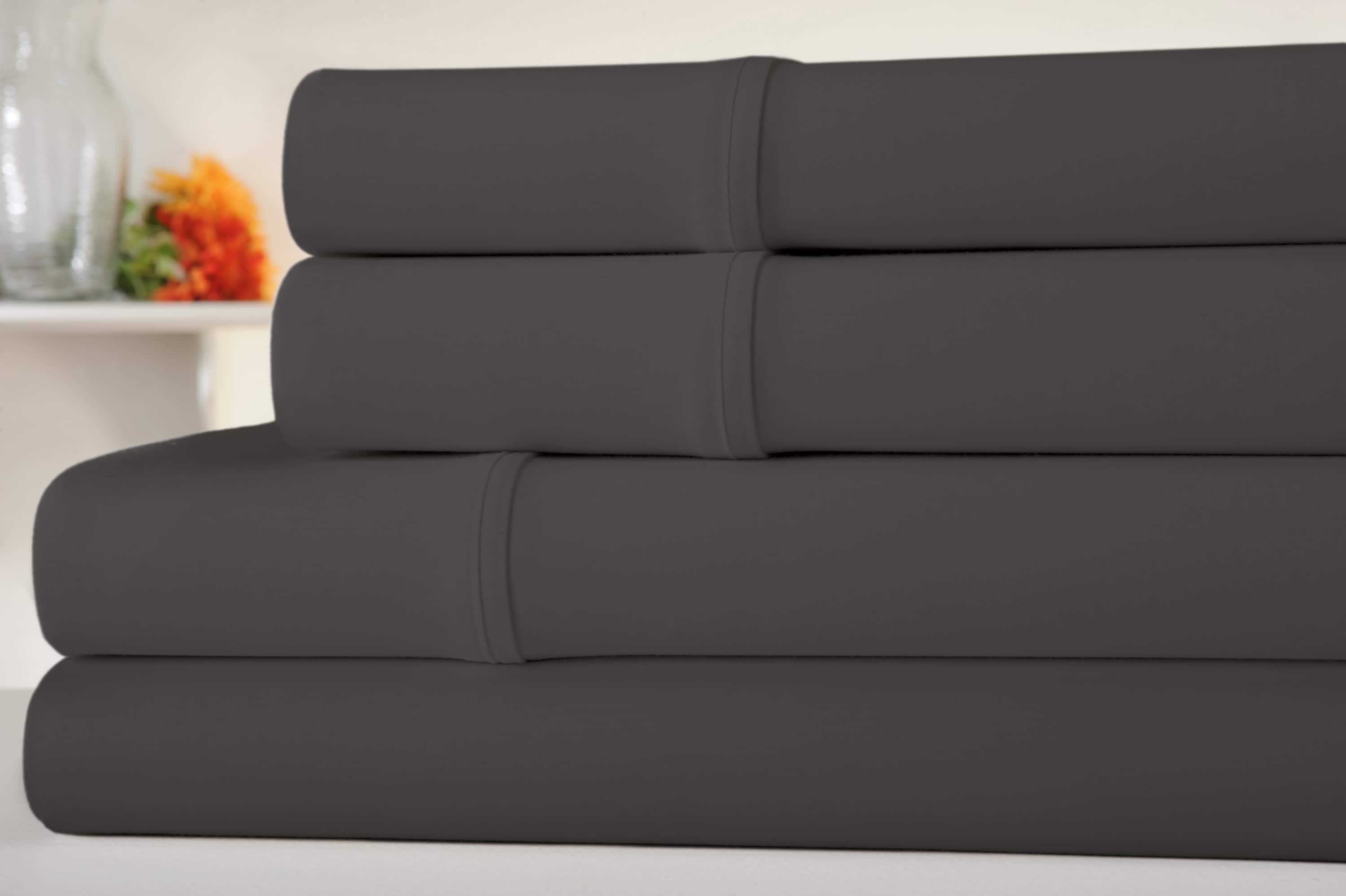 Kathy Ireland - 300 Thread Count Sateen Cotton Sheet Set - Grey