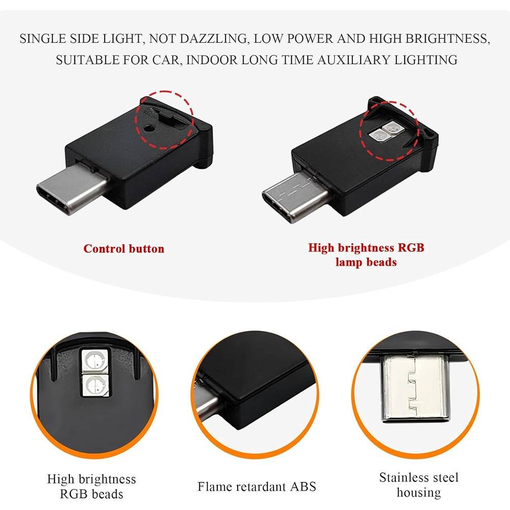 SINGLE SIDE LIGHT, NOT DAZZLING, LOW POWER AND HIGH BRIGHTNESS,  
SUITABLE FOR CAR, INDOOR LONG TIME AUXILIARY LIGHTING  

- Control button  
- High brightness RGB lamp beads  
- High brightness RGB beads  
- Flame retardant ABS  
- Stainless steel housing