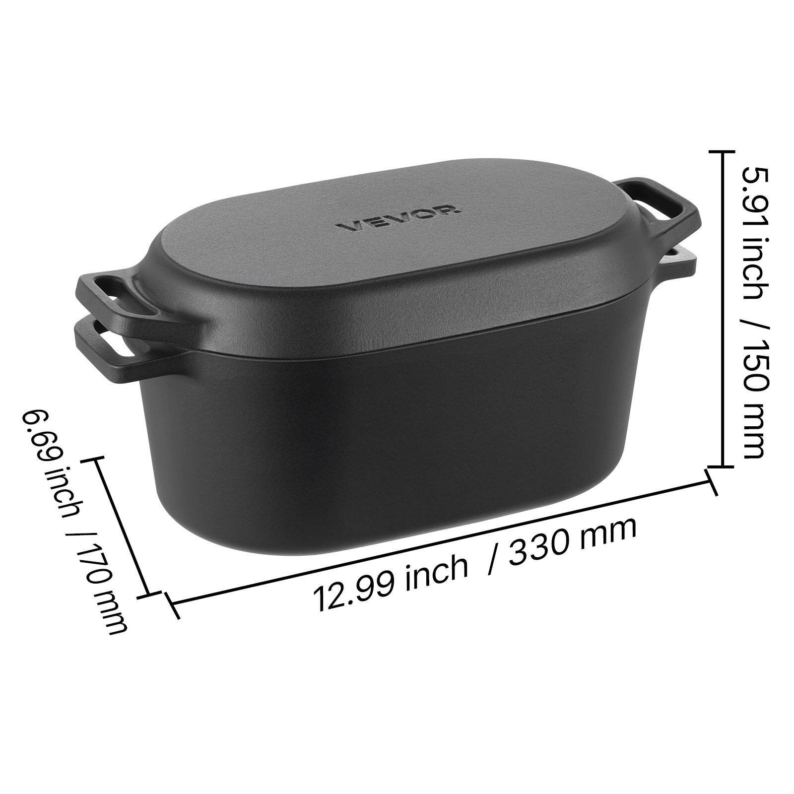 6.69 inch / 170 mm  
12.99 inch / 330 mm  
5.91 inch / 150 mm