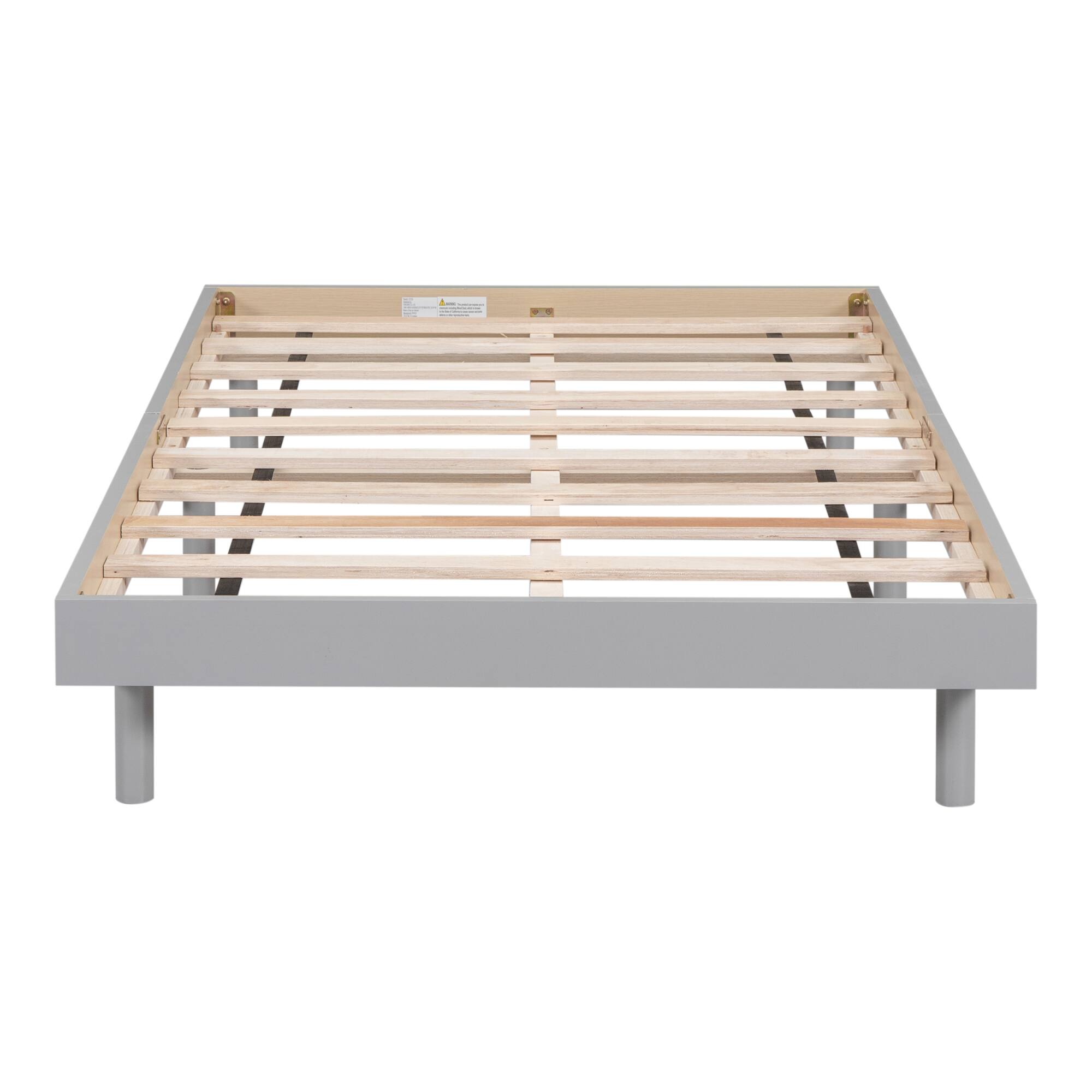 Alt View 1. GOODSILO - Modern Twin Size Floating Platform Bed Frame with Clean Design and Sturdy Construction - Grey.