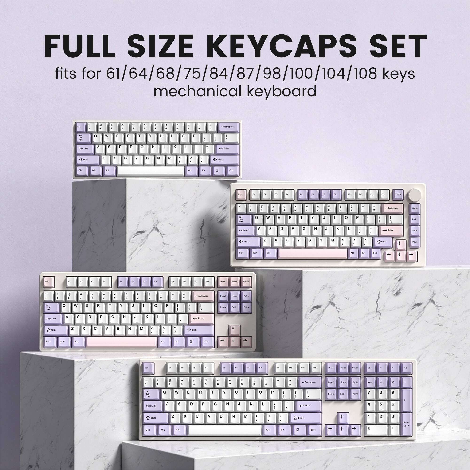 FULL SIZE KEYCAPS SET fits for 61/64/68/75/84/87/98/100/104/108 keys mechanical keyboard
