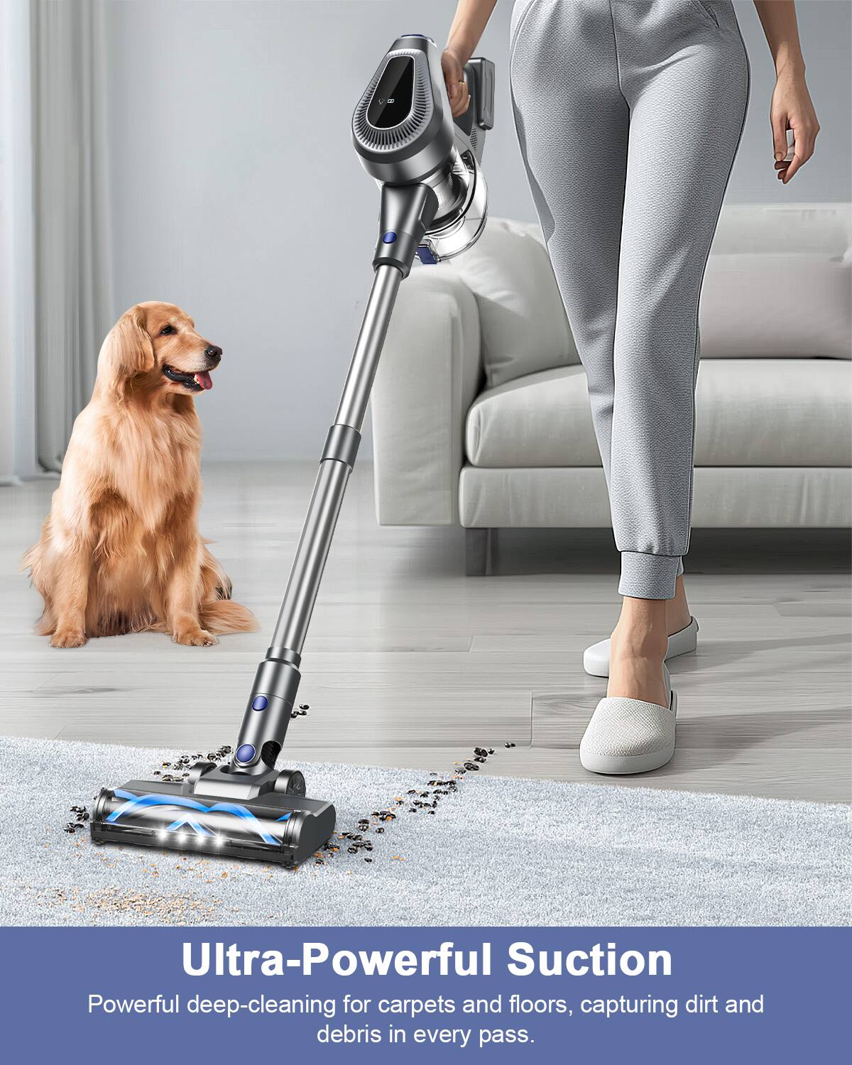Ultra-Powerful Suction
Powerful deep-cleaning for carpets and floors, capturing dirt and debris in every pass.