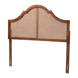 Baxton Studio - Camila Classic and Traditional Finished Wood Queen Size Headboard with Rattan - Ash Walnut