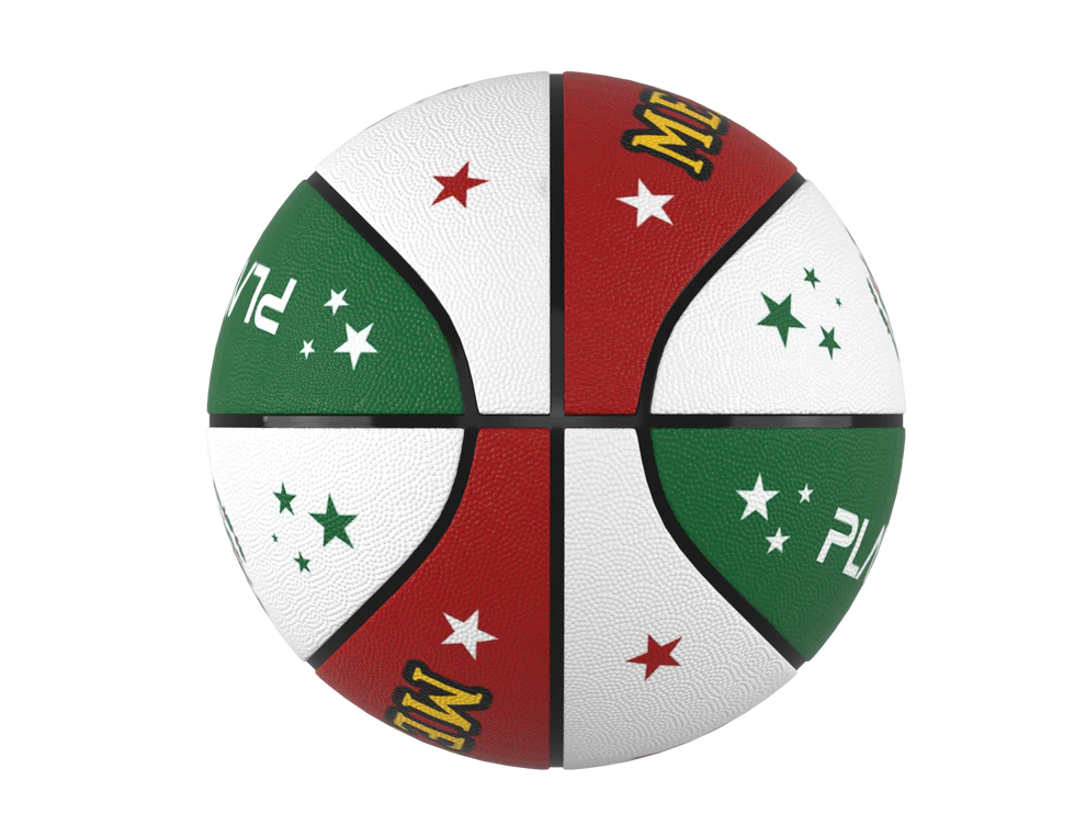 Left. PlayProCo - Premium Rubber Basketball for Kids and Adults - Mexico.
