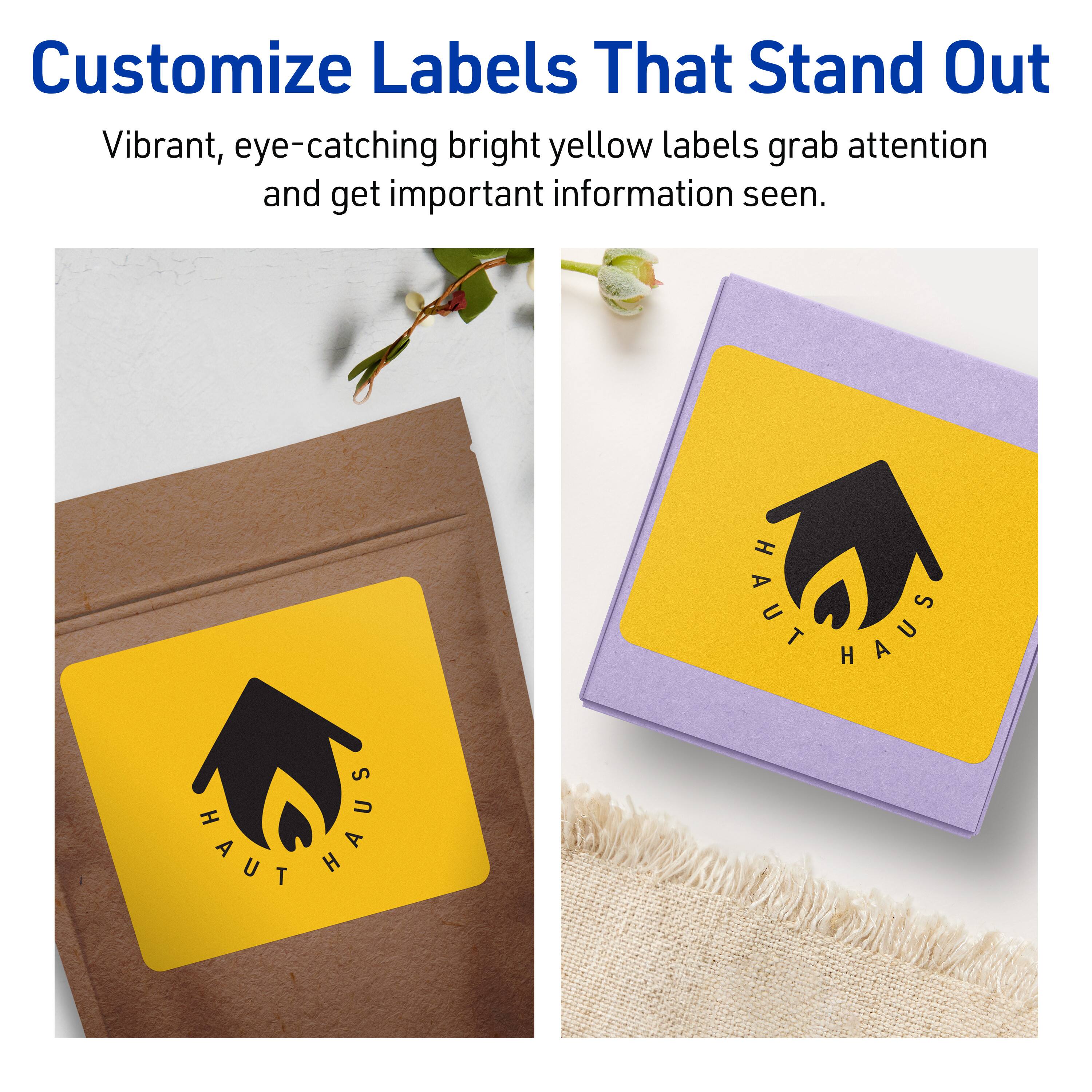 Customize Labels That Stand Out

Vibrant, eye-catching bright yellow labels grab attention and get important information seen.

HAUT HAUS

HAUT HAUS