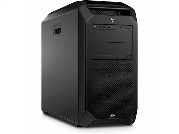Front. HP - HP Z8 Fury G5 - Xeon w7-3545 - 16GB - 512GB SSD - Win 11 Pro - RTX 2000 16GB - BG9C7UT#ABA - Black.