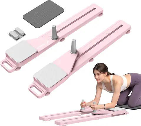Front. MERACH - MERACH Pilates Board, Multifunctional Abdominal Plate, Detachable Ab Trainer Machine with Anti-Slip and Quiet Design - Pink.