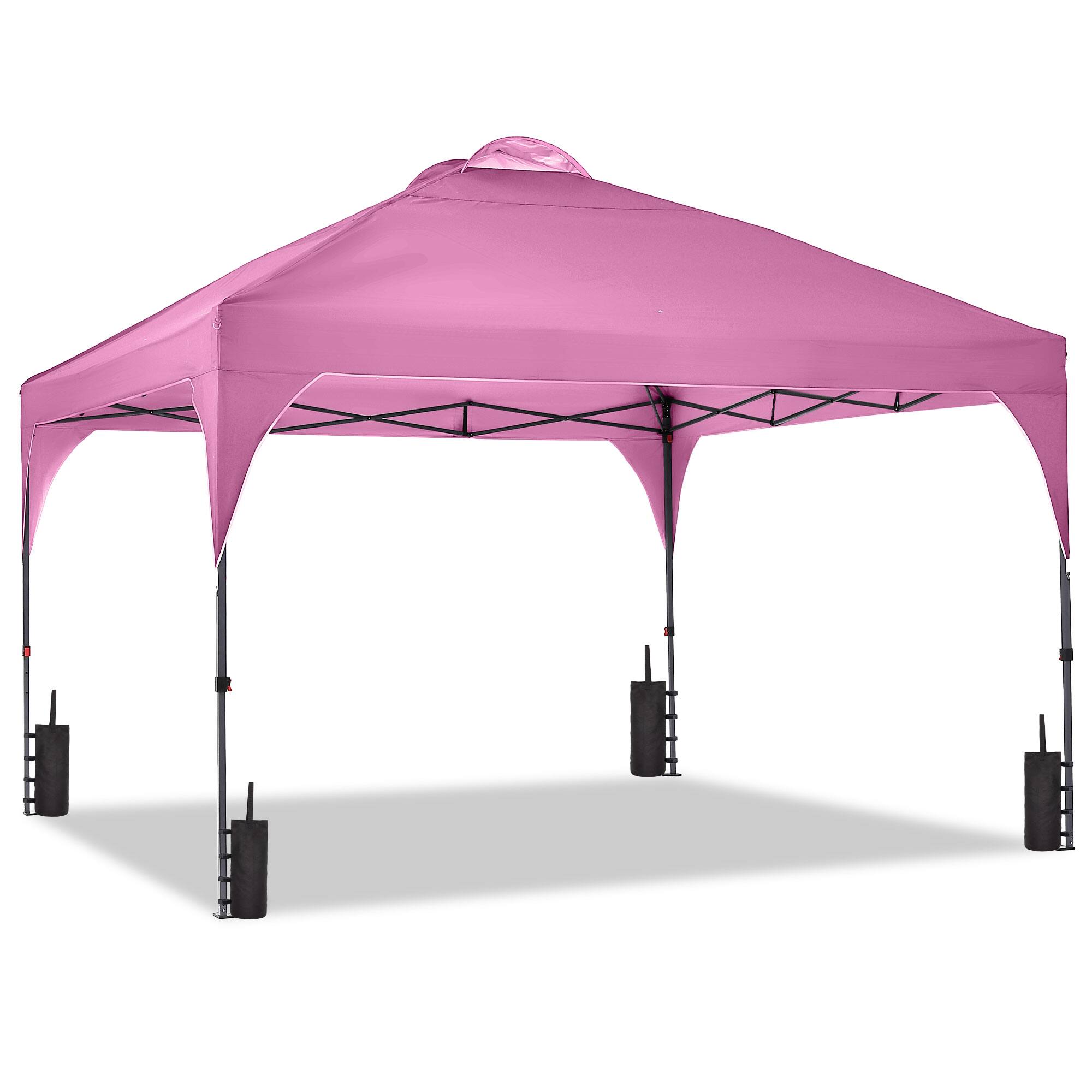 Angle. Ainfox - Ainfox 12x12 Pop Up Canopy Tent,Outdoor Gazebo with Carrying Bag & 4 Sandbags,Easy Up Canopy for Events,Parties,Camping - Pink.
