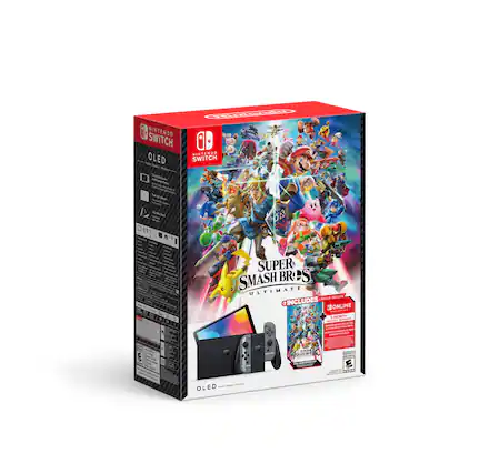 Front. Nintendo - Super Smash Bros. Ultimate Bundle (Full Game Download + 3 Mo. Nintendo Switch Online Membership Included) - $67.98 Value - Multi. - E10+ (Everyone 10+)