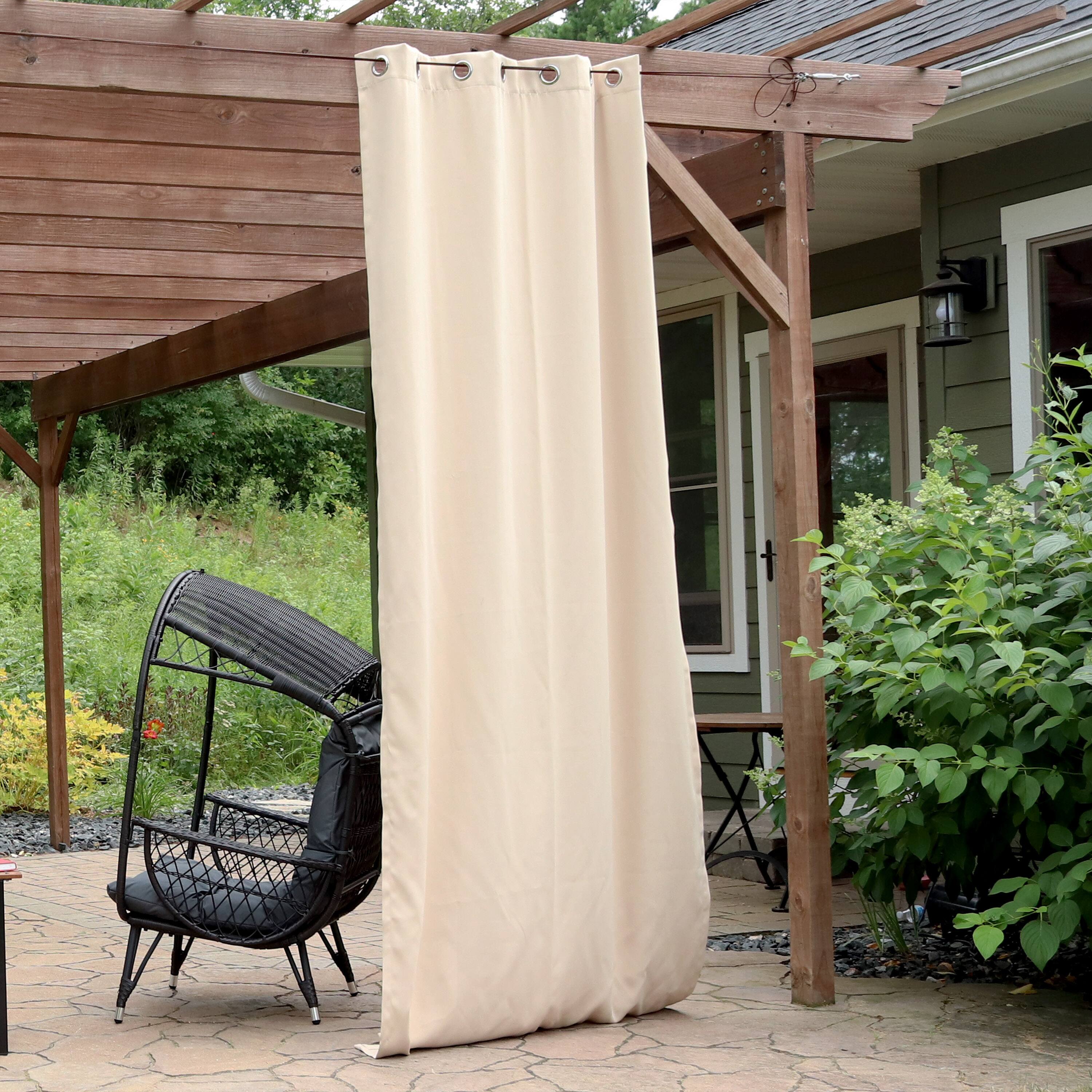 Alt View 1. Sunnydaze - Room Darkening Curtain Panel - 52 in x 120 in - Beige.