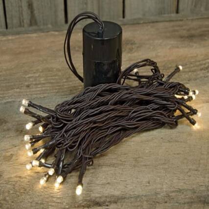 Front. BreeBe - LED Battery Timer Lights Brown Cord 35 Ct. - Brown.