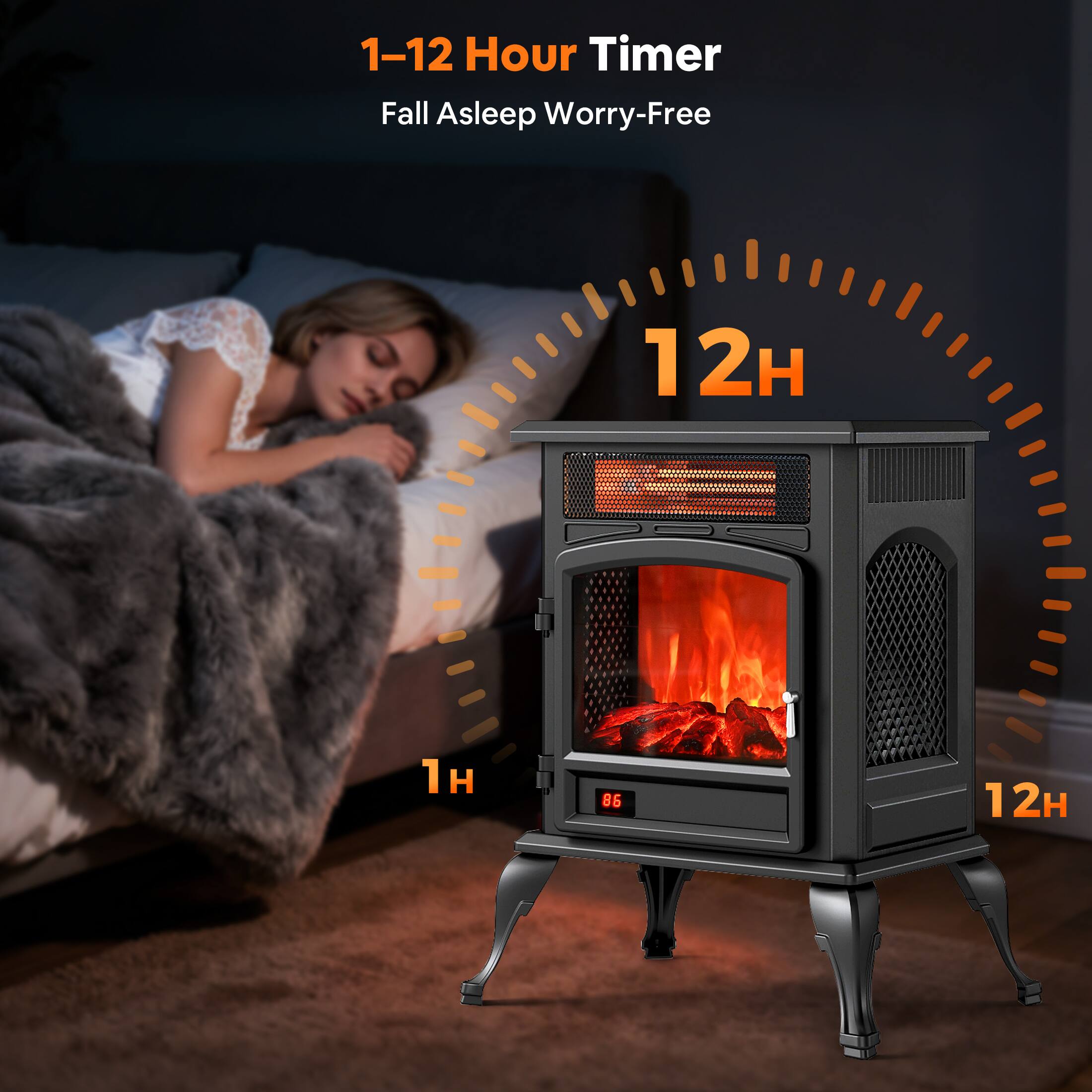 1-12 Hour Timer  
Fall Asleep Worry-Free  

12H  
1H  
12H