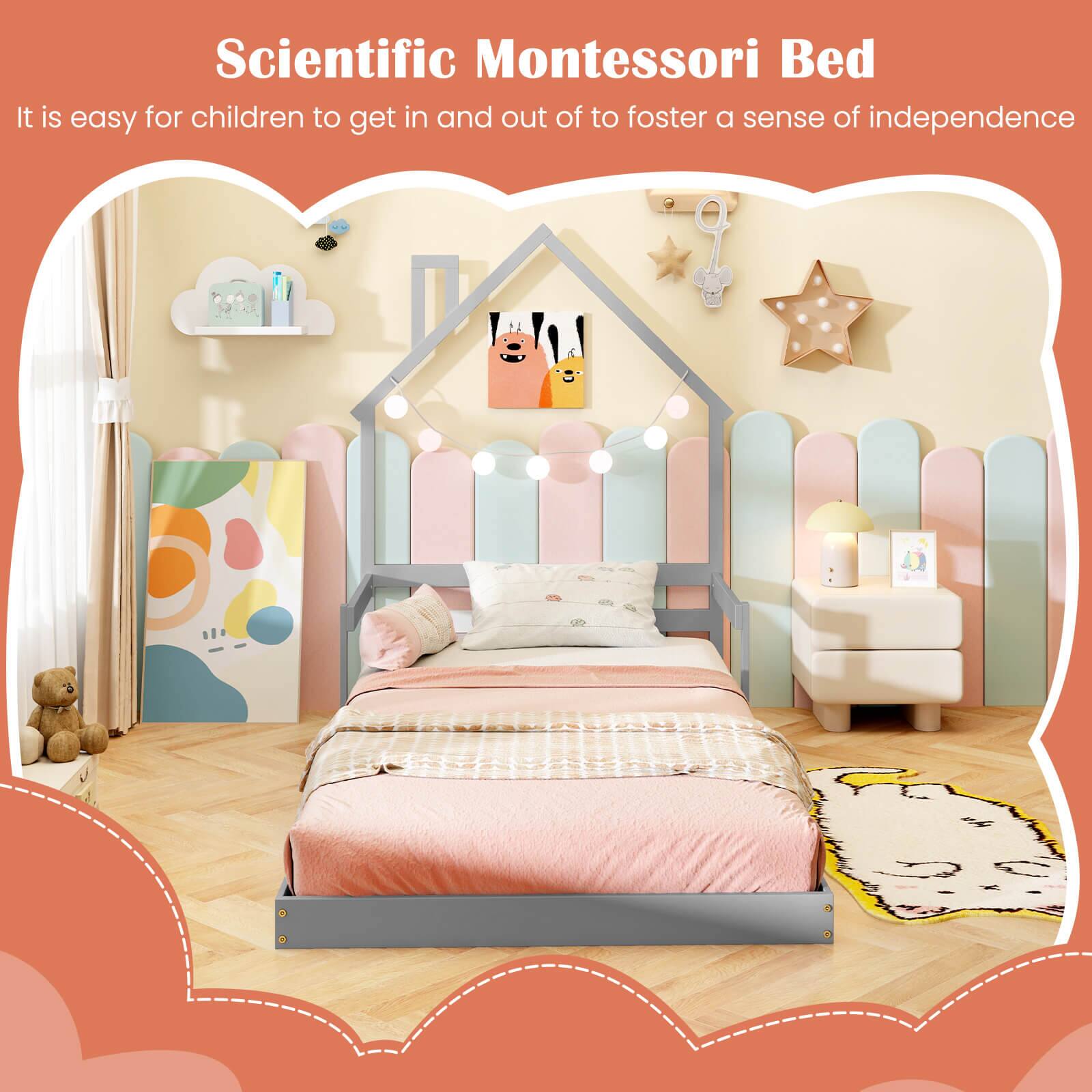 Scientific Montessori Bed: It is easy for children to get in and out of to foster a sense of independence.