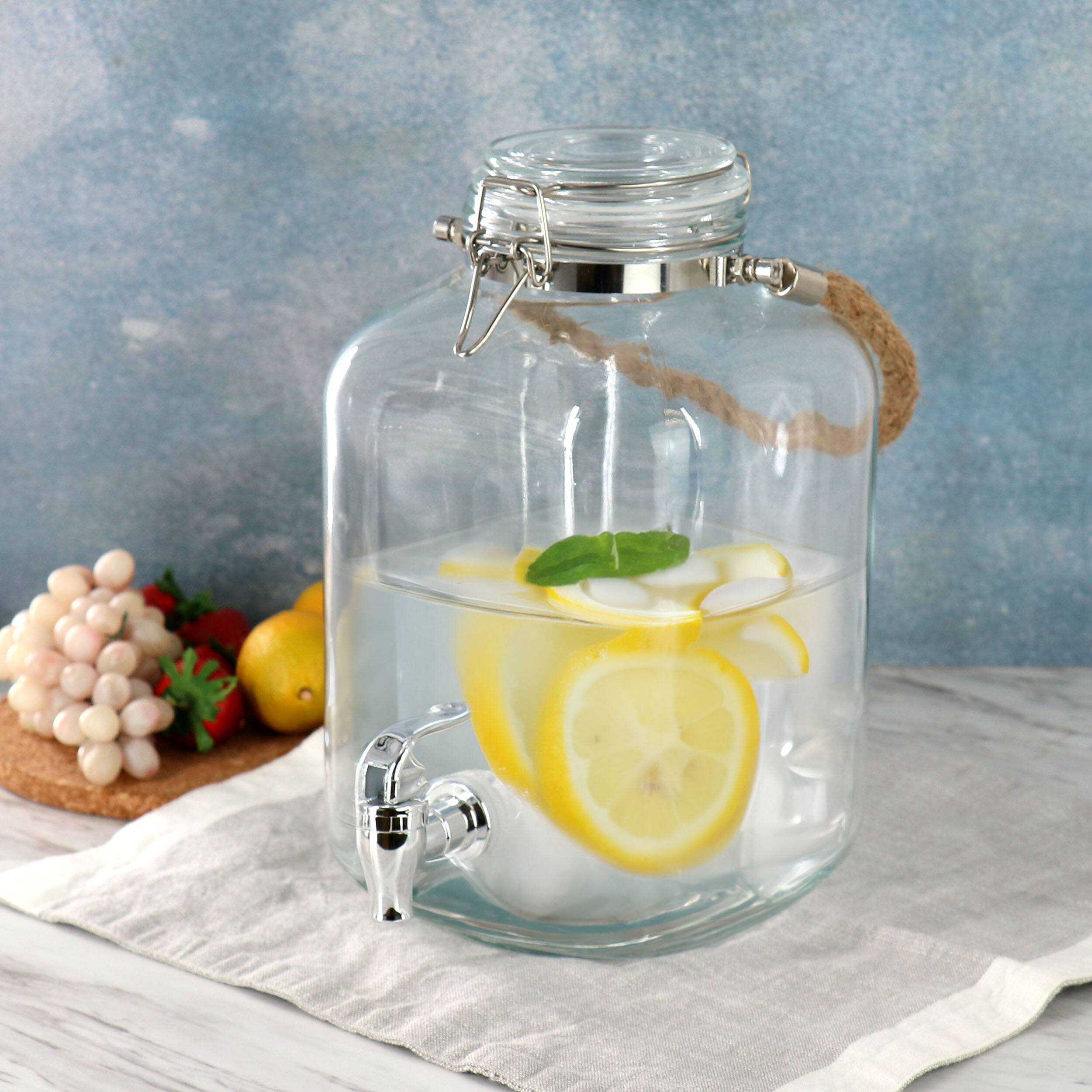 Alt View 4. Gibson - Gibson Home Ferris 1.3 Gallon Glass Beverage Dispenser with Rope Handle - Clear.
