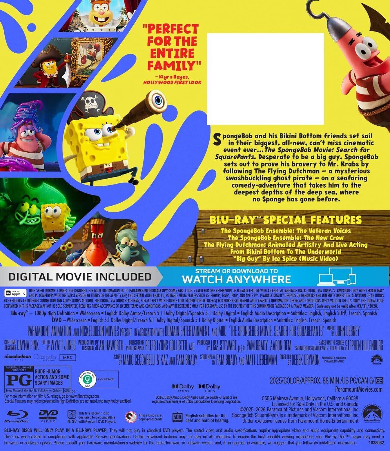 Alt View 1. The SpongeBob Movie: Search for SquarePants   - BLU-RAY.
