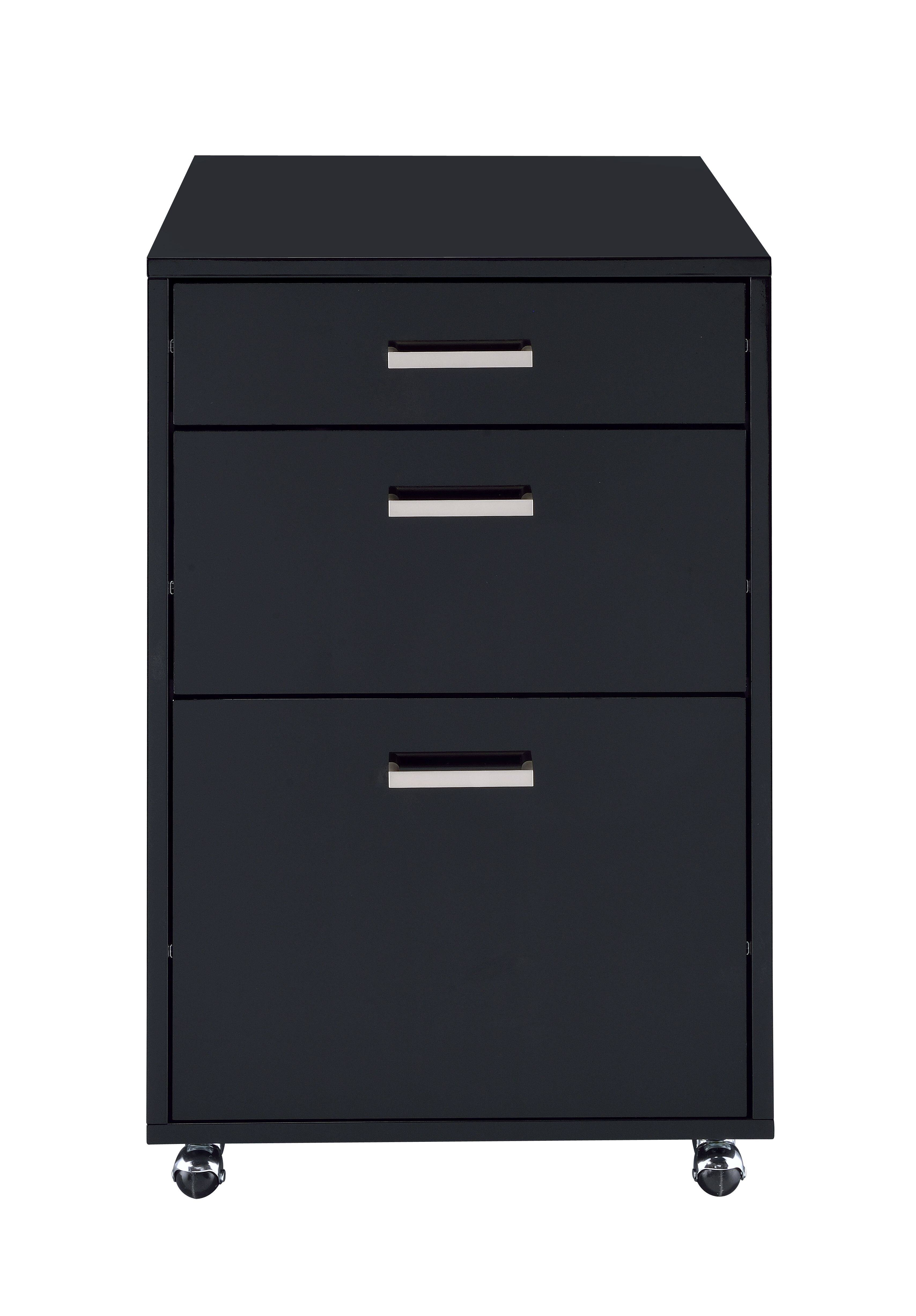 Alt View 1. TinyHomie - Coleen Black High Gloss & Chrome Finish Cabinet.