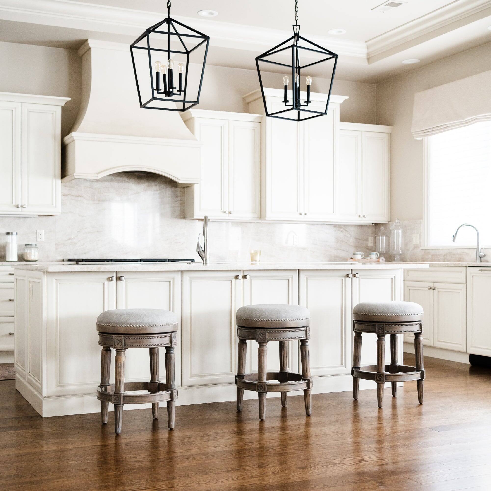 Left. Maven Lane - 26" Pullman Backless Counter Stool In Reclaimed Oak Finish With Fabric Upholstery - Reclaimed Oak.