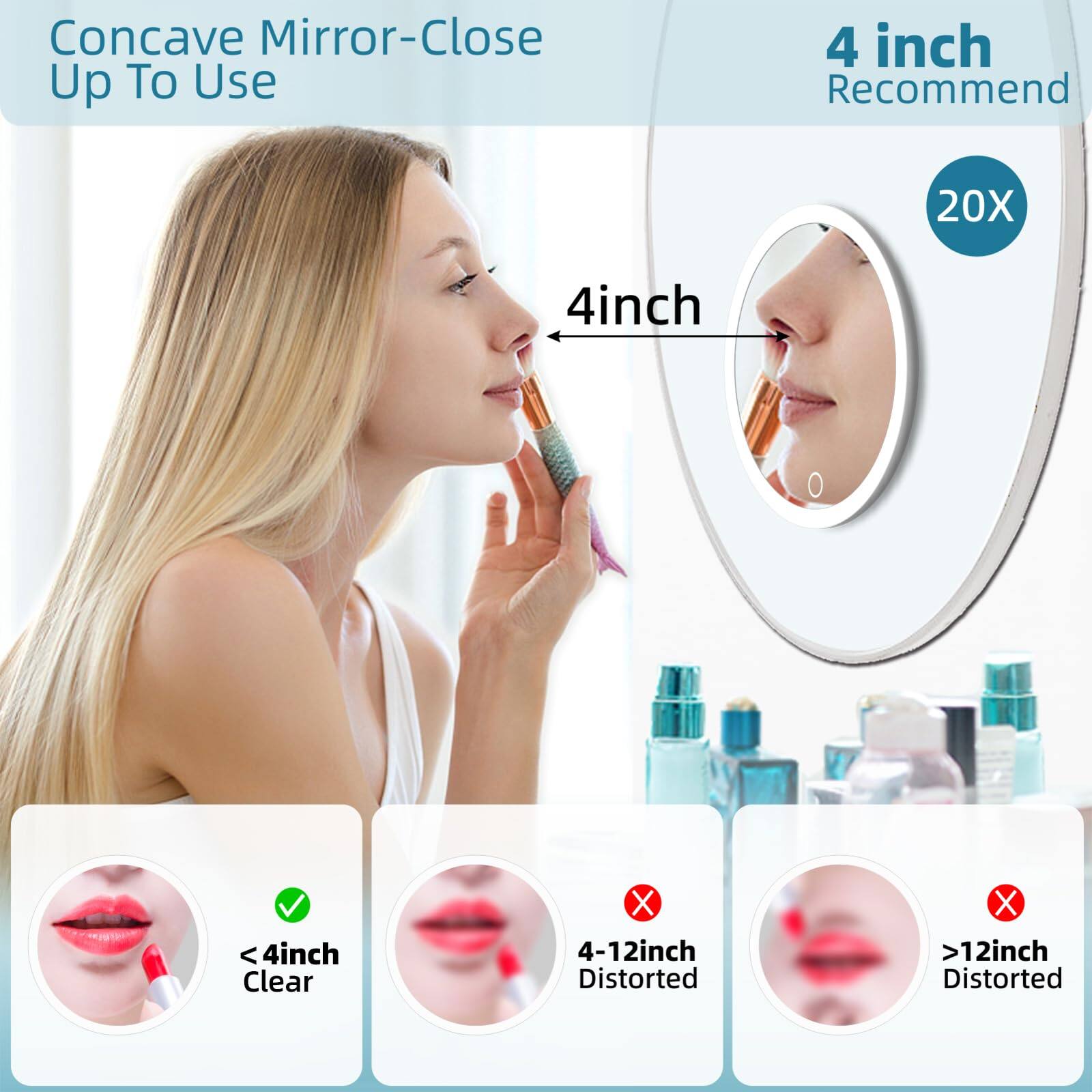 Alt View 3. Earthley Blooms - Mirror Light Color High Quality Product with Modern Design for Daily Use Elegant Stylish Appearance - Black-20x-6"L x 6"W.