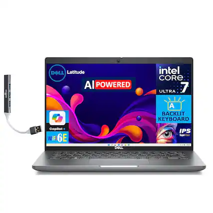 1. Dell Latitude AI Powered
2. Intel Core Ultra 7
3. Backlit Keyboard
4. Copilot WiFi 6E
5. DMOS
6. IPS Super Clear