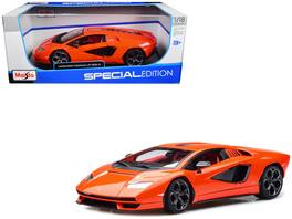 Lamborghini Countach LPI 800-4 Interior "Special Edition" 1/18 Diecast Model Car by Maisto - Orange With Red