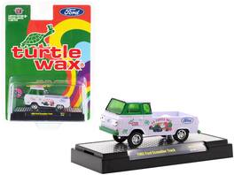 1965 Ford Econoline Pickup Truck "Turtle Wax" White and Green Limited Edition to 4400 pcs 1/64 Model Car by M2 Machines