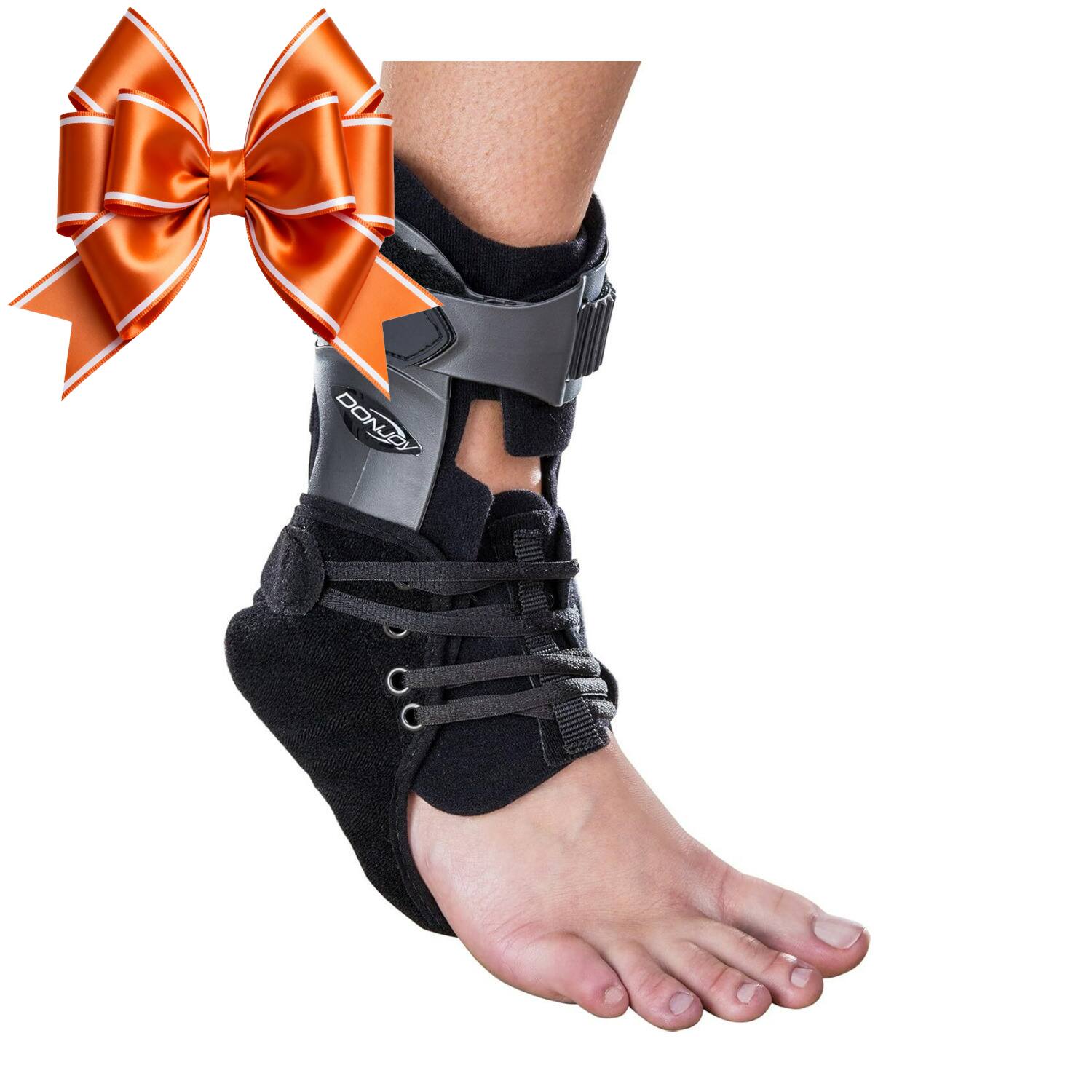 Angle. DonJoy - DonJoy Velocity Medium Extra Support Ankle Brace for Standard Size Right Calf - Black.