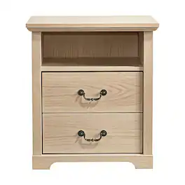 Boyel Living - 2-Drawer Nightstand with Open Storage Shelf - Natural