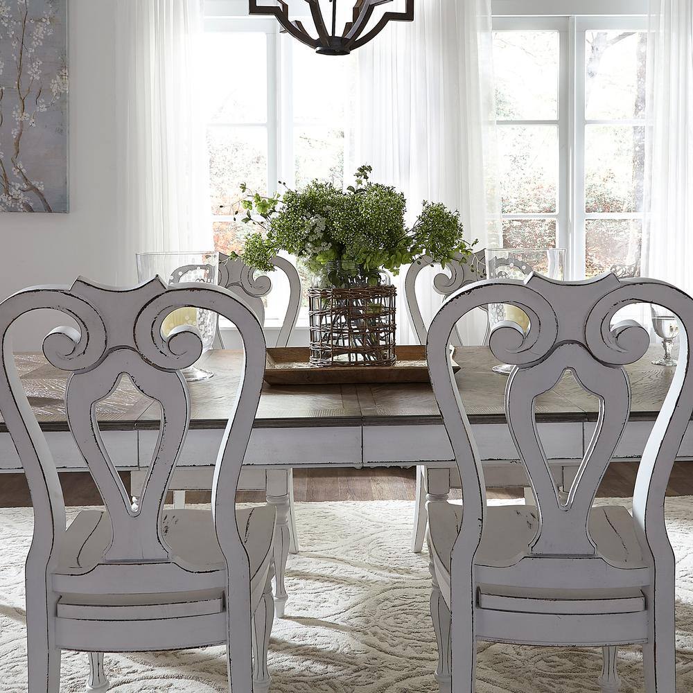 Alt View 6. Liberty Furniture Industries - Magnolia Manor Splat Back Side Chair (RTA)-Set of 2 in Antique White - White.