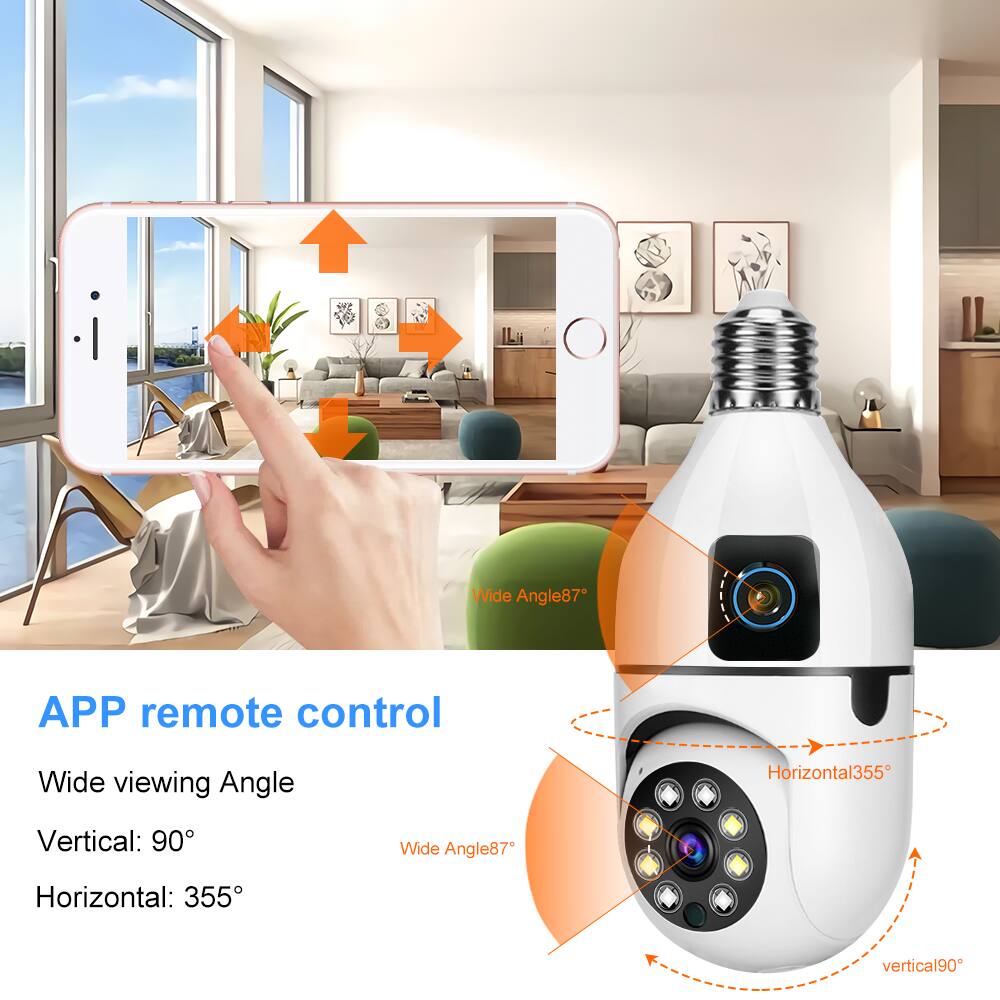 APP remote control

Wide viewing Angle  
Vertical: 90°  
Horizontal: 355°  

Wide Angle87°  
Horizontal: 355°  
Vertical: 90°