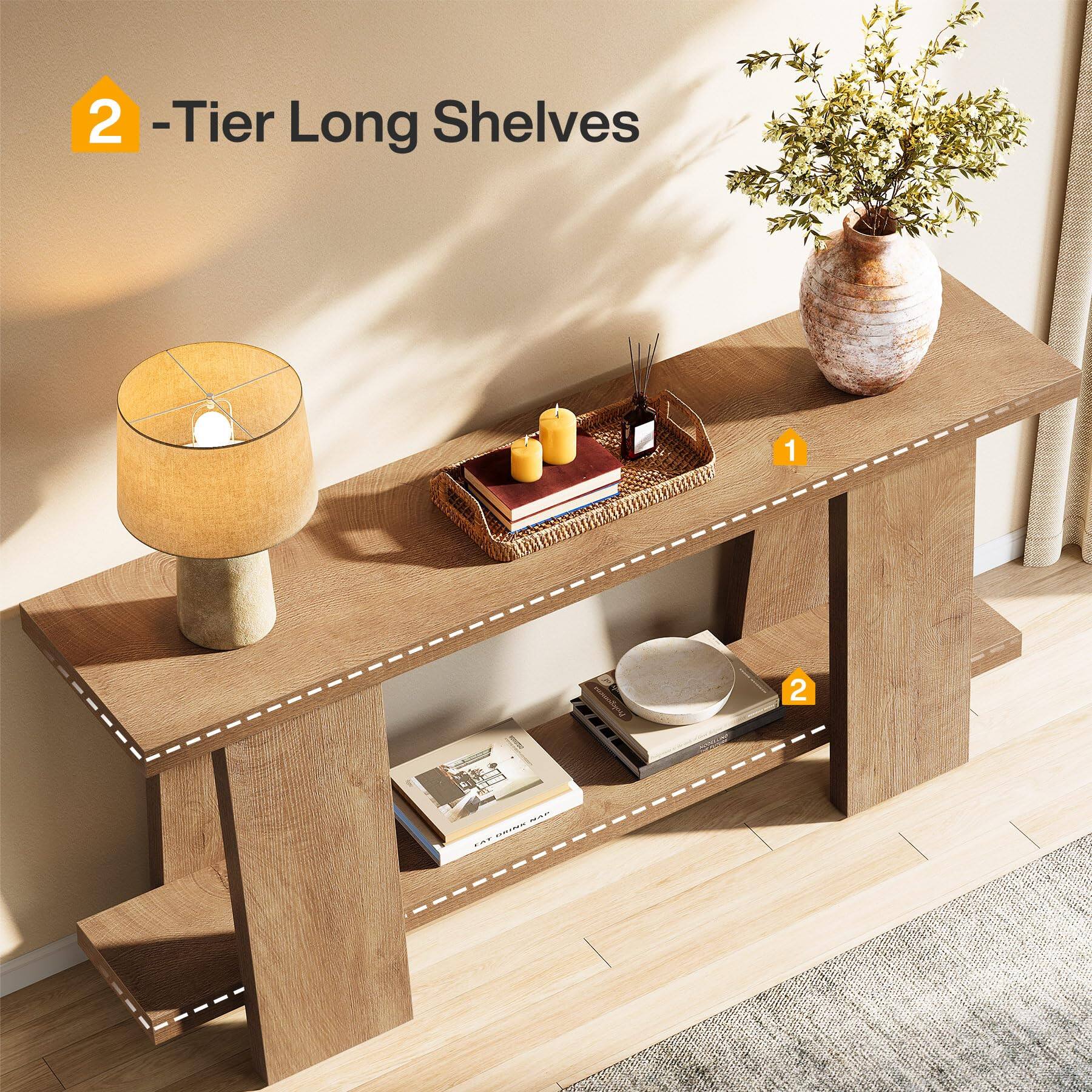 2 -Tier Long Shelves

1
2
