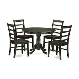 East West Furniture - 5 PC small Kitchen Table set-Kitchen Table and 4 Dinette Chairs - Cappuccino