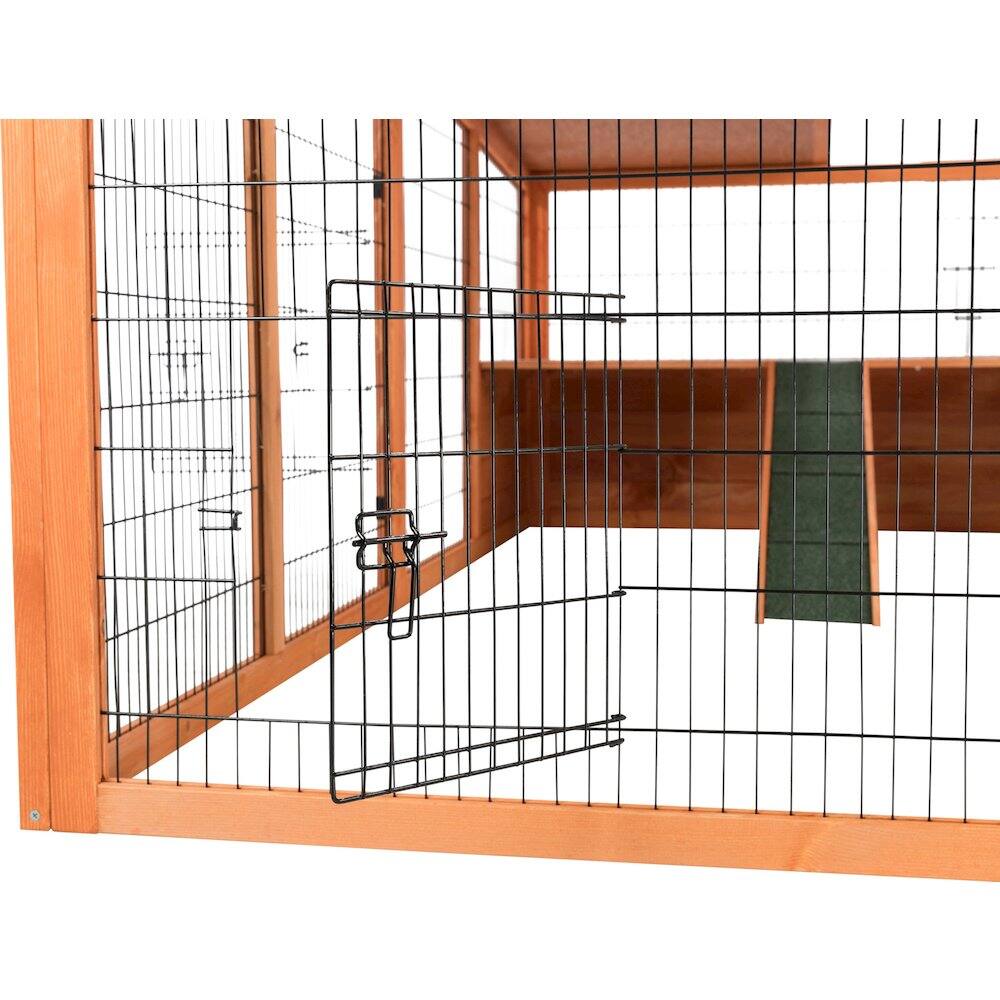 Alt View 2. TRIXIE - Weatherproof Outdoor X-Large Wooden Small Animal Cage and Run with Hinged Roof - Brown.