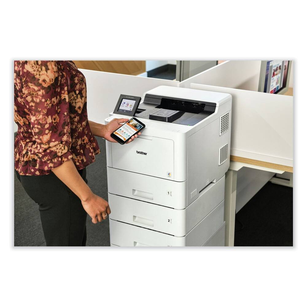 Angle. Brother - HLL9410CDN Enterprise Color Laser Printer - Gray.