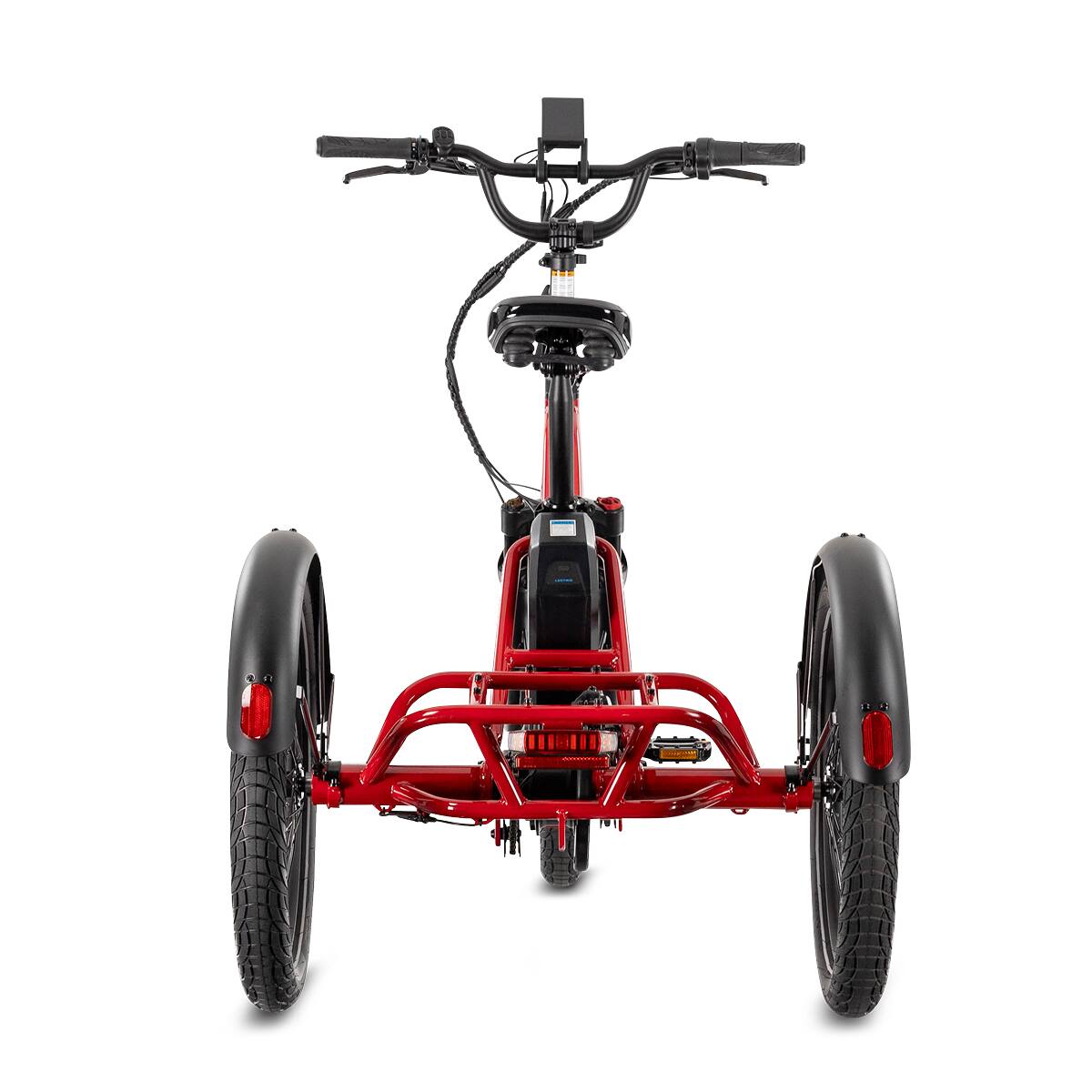 Alt View 6. Lectric eBikes - XP Trike2 750 Foldable Long-Range eBike (Max 70mi/17mph) + Cargo Package/Support Seat/Seat Post/Headlight/Mirrors/Lock - Phoenix Red.