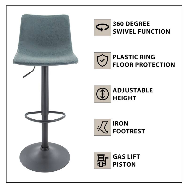 360 Degree Swivel Function  
Plastic Ring Floor Protection  
Adjustable Height  
Iron Footrest  
Gas Lift Piston