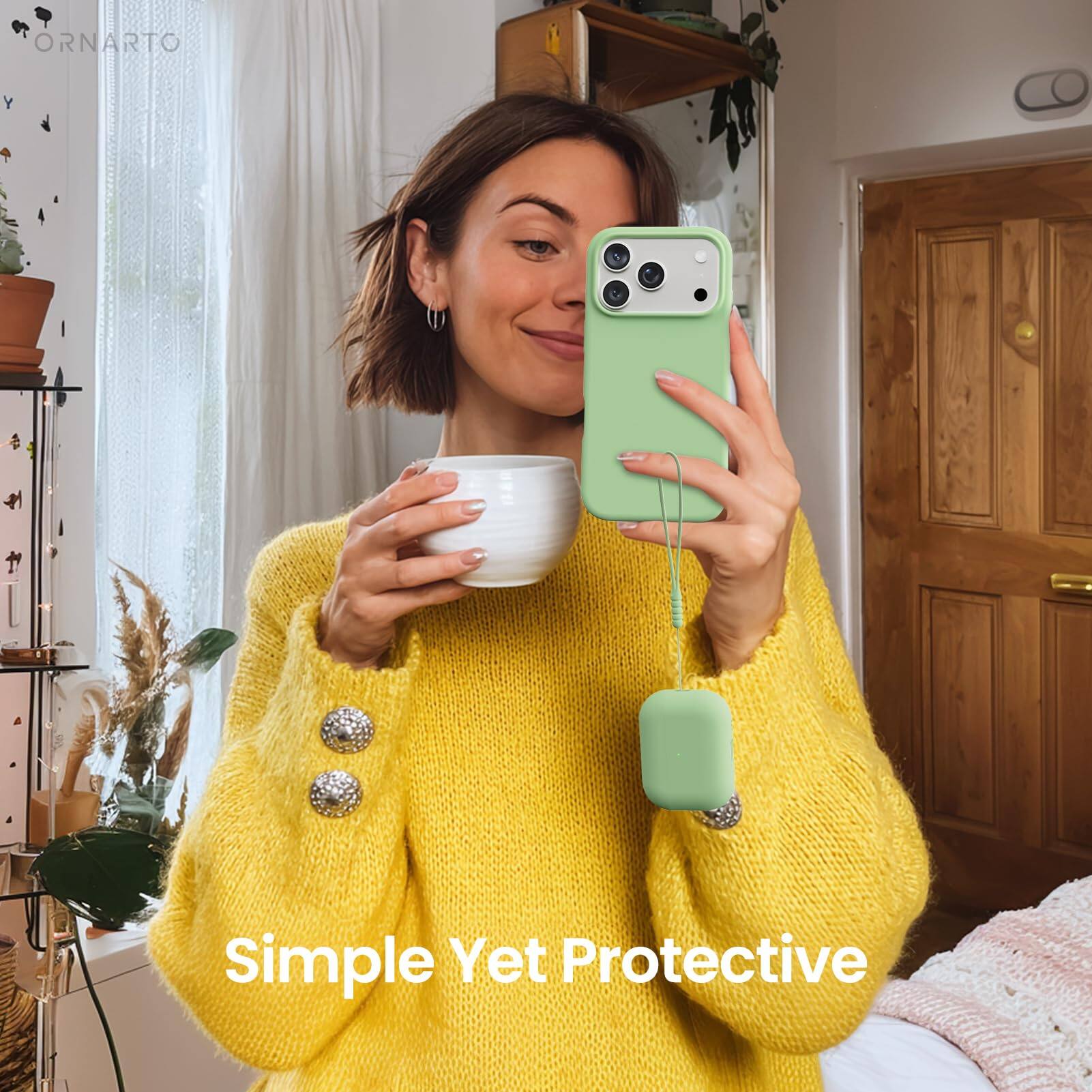 Ornarto Compatible with AirPods Pro 3 Case 2025, Full Protective