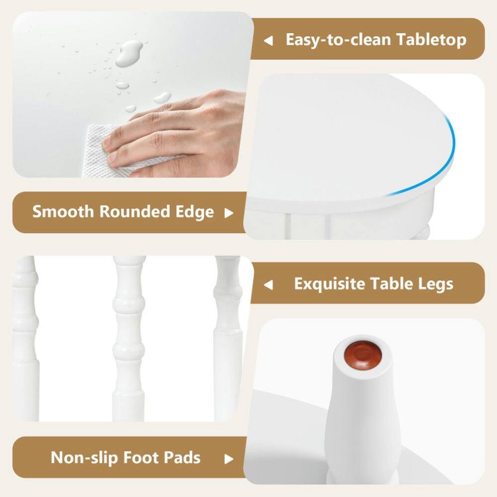 Easy-to-clean Tabletop  
Smooth Rounded Edge  
Exquisite Table Legs  
Non-slip Foot Pads